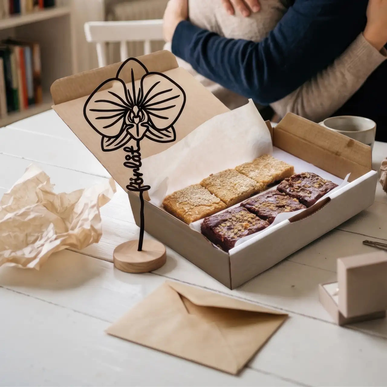 Evig Orkidé – Skicka fika present & blomma